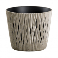 Kvetináč s vnútrom DSR130W Sandy round Eco Naturo 