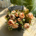 17 Smútočná ikebana marhuľová s nápisom " SPOMÍNAME " 