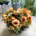 17 Smútočná ikebana oranžová " SRDCE "