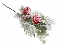 R.TY038RD Vian. konár čačina s ružou x2, bobuľky AKCIA
