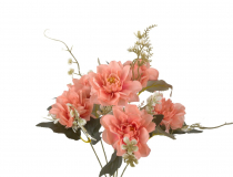Umelá kytica dália s doplnkom x 6 A7249 
