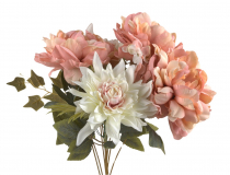 Umelá kytica dália s doplnkom x 9 24KL764 