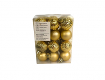 Vianočné gule zlaté (1bal.) AR3-1272T24-GOLD 