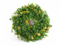 Umelý veniec buxus s žltým doplnkom 25 cm KWI-352-03732-25 