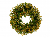 Umelý veniec krušpán 25 cm žlté bobule KWI-352-03737-25 