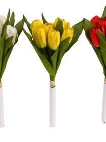 Umelá kytička tulipánov v obale x6