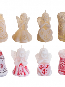 Sv.XMAS figurka 50mm {35} CENA ZA KS Sviečka zvoncek,anjel cizma 23gr
