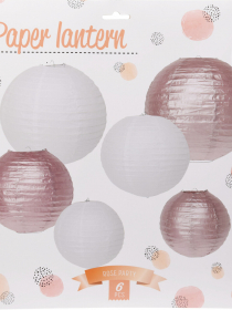 573900 Party papierový lampión (1bal.) rose 491020430