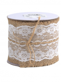 Jutová stuha s čipkou 6,8 cm / 4,5 m NEMO 9 