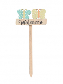 Drevený zápich s nápisom WELCOME LA34C05-66