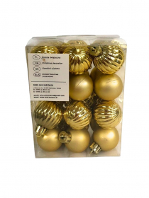 Vianočné gule zlaté (1bal.) AR3-1272T24-GOLD 