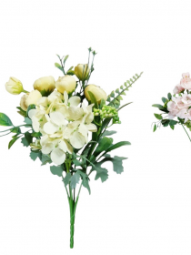 Umelá kytica ranunculus,horténzia x 5 CV17864-MIX 