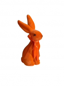 Veľkonočný zamatový zajac 20 cm oranžový SF3416 