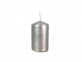  Sviečka valec 60/100 DRAPANA - strieborná