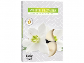 Sviečka čajová aromatická (bal.6) 11gr/4hod P15-179 White flowers