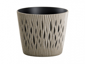 Kvetináč s vnútrom DSR130W Sandy round Eco Naturo 
