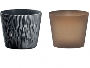 Kvetináč s vnútrom DSR160W Sandy round Eco atracit 