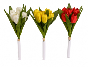 Umelá kytička tulipánov v obale x6
