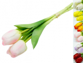 Umelá kytica pogumovaných tulipánov x 3