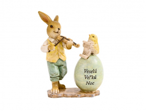 KE139A ( 2 ) Velk.zajac s huslami "Veselu Velku noc"polyr.