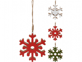 758130 Vianočná vločka drevená 11 cm DH8070340