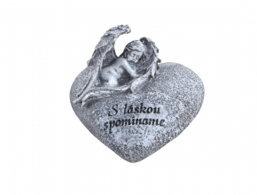 Smútočná dekorácia - Anjel srdce " S láskou spomíname " YW23163 