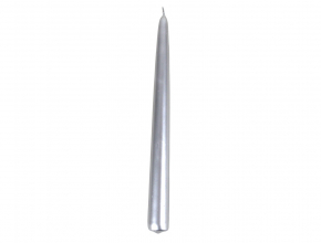 Sviečka kónická 23 cm LAKIER Metal strieborná