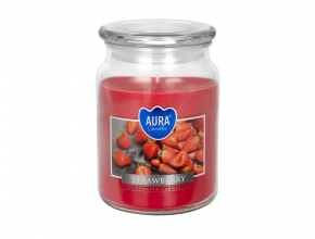 Veľká sviečka v skle s vrchnákom STRAWBERRY SND99-73