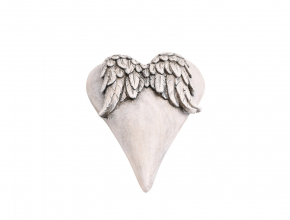 Smútočná dekorácia srdce s krídlami 13 cm OU031