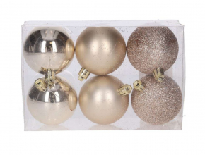 Vianočné gule šampanské 6 cm (1bal.) TG80125-2