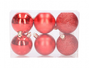 Vianočné gule červené 6 cm (1bal.) TG80125-4