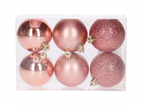  Vianočné gule svetlo ružová 6 cm (1bal.) TG80125-5