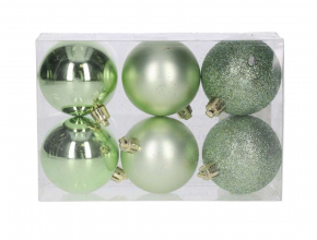 Vianočné gule svetlo zelené 6 cm (1bal.) TG80125-7 
