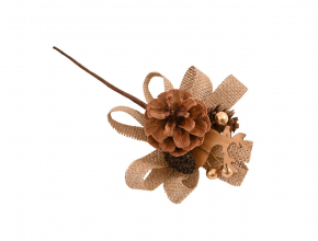 Vianočný zapich mašľa, šiška, sob 20 cm EG116 