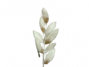Umelý vianočný konár bielo zlaté flicové listy CV37476 