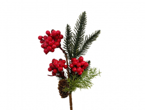 Umelý vianočný zapich bobule, čačina, šišky CV37147 