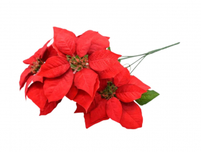 Umelá kytica vianočná ruža x5 červená CV28909