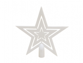 Biela hviezda na stromček- špic AR3-89L20001MG-WHITE 