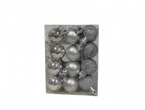 Vianočné gule strieborné (1bal.) TG80133-1 