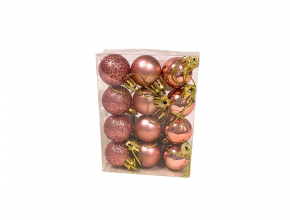 Vianočné gule svetlo ružové (1bal.) TG80133-5 