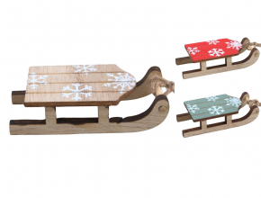 Vianočná dekorácia sane na zavesenie HY-6400-MIX