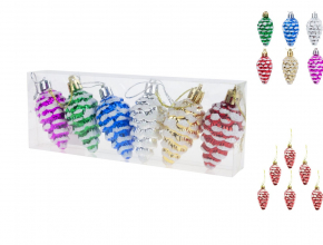 Vianočná ozdoba šiška na zavesenie (1bal.) TG74291-MIX 