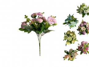 Umelá kytička ranunnculus, margarétka x5 CV17552-MIX 