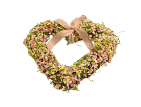 Jarný prútený veniec srdce 26 cm FD093 