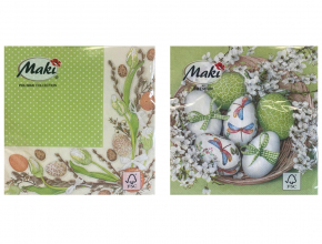 Jarné servítky 33 x 33 cm ZELENÉ