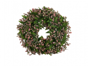 Umelý veniec krušpán 25 cm ružové bobule KWI-352-03736-25 