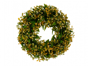 Umelý veniec krušpán 25 cm žlté bobule KWI-352-03737-25 