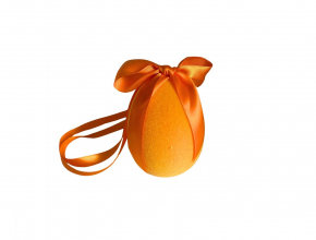 Veľkonočné zamatové vajíčko 10 cm oranžové SF3365 