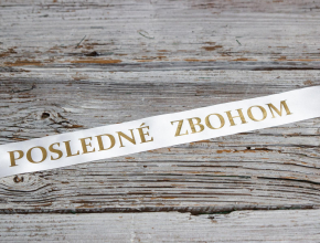 Tlač smútočnej stuhy s vlastným textom WHITE