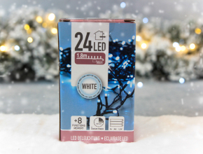 261554 AKCIA SB+8 Vianočné LED svetlá 1,8+0,5m 24LED BAT-IP44 